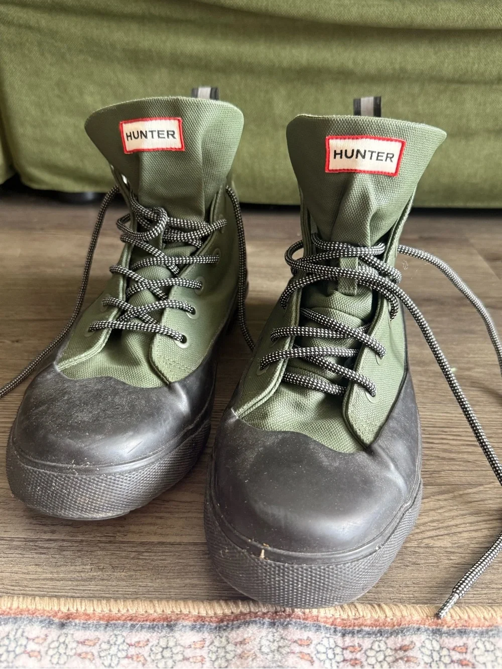 Hunter Men's Olive Green High-Top Waterproof Boots